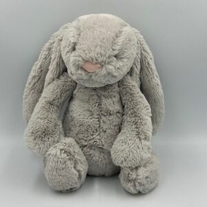 Jellycat‎ Bashful Bunny Plush Silver Grey Medium 12" Stuffed Animal Cute Soft